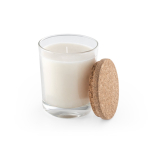 Bougie parfumée, verre avec couvercle liège, fabriquée dans l'UE, 180g couleur transparent première vue