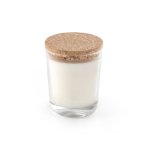 Bougie parfumée, verre avec couvercle liège, fabriquée dans l'UE, 180g couleur transparent