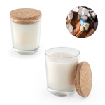 Bougie parfumée, verre avec couvercle liège, fabriquée dans l'UE, 180g diverses couleurs