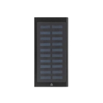 Batterie externe en aluminium avec panneau solaire et lampe de poche couleur noir première vue
