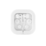 Écouteurs avec microphone et deux paires d'embouts en silicone couleur blanc première vue