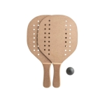 Raquettes de plage en bois avec sac et balle inclus couleur bois foncé première vue