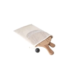 Raquettes de plage en bois avec sac et balle inclus couleur bois foncé troisième vue