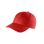 Casquette en coton recyclé à 6 panneaux avec boucle ajustable, 280g/m2 couleur rouge