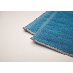 Serviette SEAQUAL® en coton et polyester recyclés 500 g/m² 70x140cm couleur turquoise cinquième vue photographique