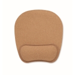 Tapis de souris ergonomique en liège avec base antidérapante couleur beige troisième vue