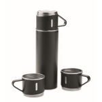 Thermos stop-gouttes en inox de 420 ml et 3 gobelets de 150 ml couleur noir