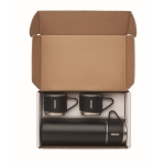Thermos stop-gouttes en inox de 420 ml et 3 gobelets de 150 ml couleur noir septième vue