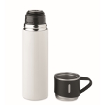Thermos en acier inoxydable de 420 ml avec bouchon gobelet de 150 ml couleur blanc deuxième vue