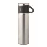 Thermos en acier inoxydable de 420 ml avec bouchon gobelet de 150 ml couleur argenté mat
