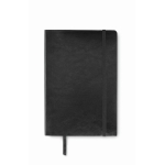 Carnet A5 en PU recyclé avec ruban marque-page et pochette intérieure couleur noir quatrième vue