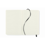 Carnet A5 en PU recyclé avec ruban marque-page et pochette intérieure couleur noir sixième vue