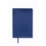 Carnet A5 en PU recyclé avec ruban marque-page et pochette intérieure couleur bleu quatrième vue