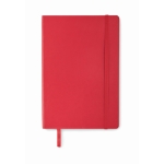 Carnet A5 en PU recyclé avec ruban marque-page et pochette intérieure couleur rouge quatrième vue