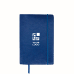 Carnet A5 en PU recyclé avec ruban marque-page et pochette intérieure vue avec zone d'impression