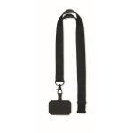 Lanyard en polyester avec attache de sécurité pour le téléphone couleur noir