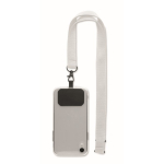 Lanyard en polyester avec attache de sécurité pour le téléphone couleur blanc deuxième vue