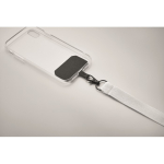 Lanyard en polyester avec attache de sécurité pour le téléphone couleur blanc troisième vue photographique