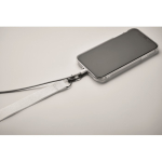 Lanyard en polyester avec attache de sécurité pour le téléphone couleur blanc quatrième vue photographique