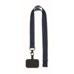 Lanyard en polyester avec attache de sécurité pour le téléphone couleur bleu marine