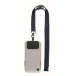 Lanyard en polyester avec attache de sécurité pour le téléphone couleur bleu marine deuxième vue