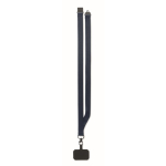 Lanyard en polyester avec attache de sécurité pour le téléphone couleur bleu marine huitième vue