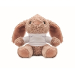 Peluche en forme de lapin avec sweat blanc personnalisable couleur blanc quatrième vue
