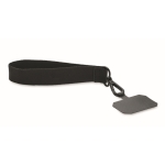 Bracelet lanyard en polyester avec attache de sécurité pour téléphone couleur noir