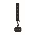 Bracelet lanyard en polyester avec attache de sécurité pour téléphone couleur noir deuxième vue principale