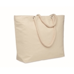 Sac de plage isotherme en coton uni avec anses en corde 220 g/m² couleur beige