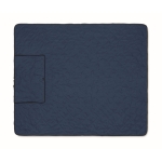 Couverture pique-nique matelassée en PEVA convertible en sac à anses couleur bleu deuxième vue