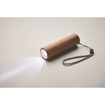 Lampe de poche en bois rechargeable avec 3 modes d'éclairage 5W couleur bois deuxième vue photographique