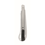 Cutter rétractable en aluminium avec 13 lames en acier au carbone couleur argenté deuxième vue