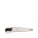 Cutter rétractable en aluminium avec 13 lames en acier au carbone vue avec zone d'impression