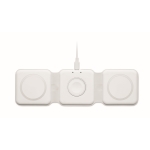 Station de charge sans fil pliable en ABS avec 3 points de charge 15W couleur blanc sixième vue