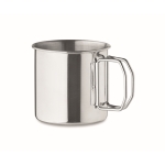 Mug en acier inoxydable avec anse pliable et capacité de 330 ml couleur argenté