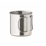 Mug en acier inoxydable avec anse pliable et capacité de 330 ml couleur argenté deuxième vue