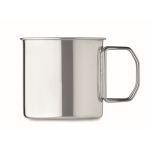 Mug en acier inoxydable avec anse pliable et capacité de 330 ml couleur argenté quatrième vue