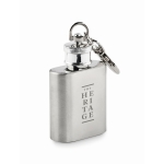 Porte-clés mini flasque en acier inoxydable d'une capacité de 28 ml couleur argenté deuxième vue principale