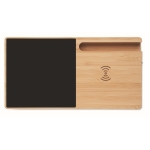 Chargeur station sans fil en bambou et chauffe-tasse 15W couleur bois cinquième vue