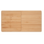 Chargeur station sans fil en bambou et chauffe-tasse 15W couleur bois sixième vue