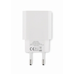 Chargeur rapide et adaptateur mural UE à 2 pôles et connexion type-C couleur blanc quatrième vue