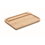 Plateau repas en bambou avec compartiment à couverts couleur bois