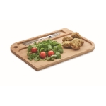 Plateau repas en bambou avec compartiment à couverts couleur bois deuxième vue