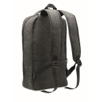 Sac à dos pour ordinateur 13'' feutrine RPET et passant pour trolley couleur gris foncé deuxième vue