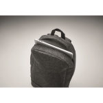 Sac à dos pour ordinateur 13'' feutrine RPET et passant pour trolley couleur gris foncé sixième vue photographique