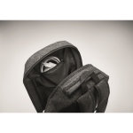 Sac à dos pour ordinateur 13'' feutrine RPET et passant pour trolley couleur gris foncé septième vue photographique