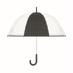 Parapluie transparent 1 panneau en polyester à poignée caoutchouc 23” couleur noir