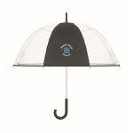 Parapluie transparent 1 panneau en polyester à poignée caoutchouc 23” couleur noir vue principale