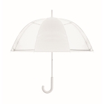 Parapluie transparent 1 panneau en polyester à poignée caoutchouc 23” couleur blanc